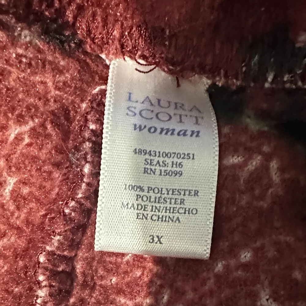 Laura Scott Burgundy Dog Print Fleece Pajama Pants – 3X